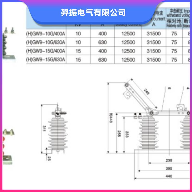 【羿振电气】高压隔离开关GW9-10KV/1250A