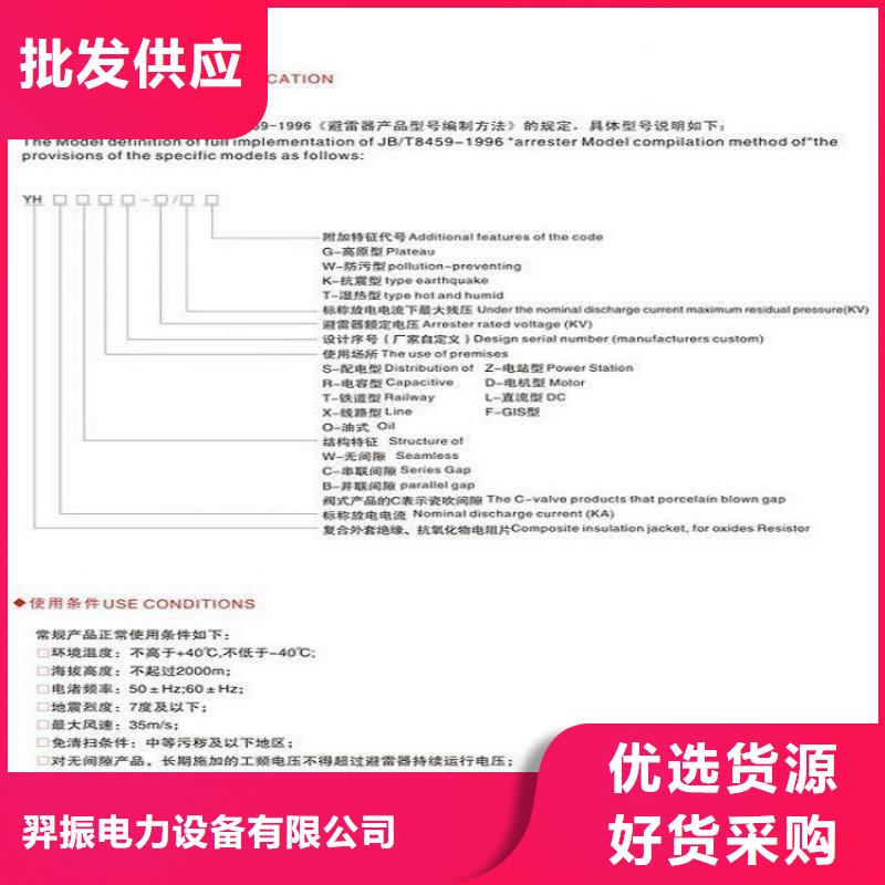 金属氧化物避雷器YHSW5-17/50-浙江羿振电气有限公司