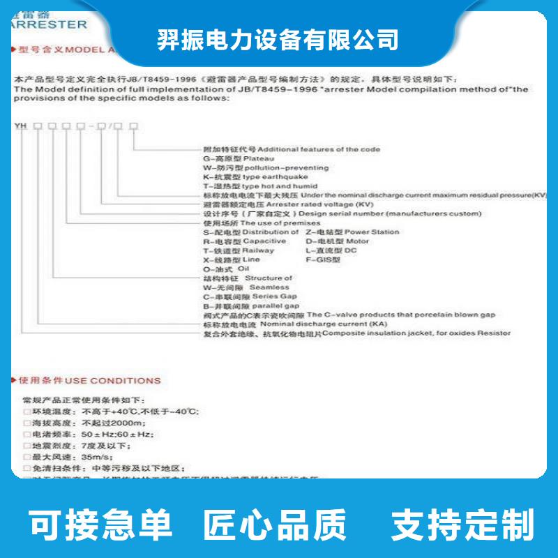 氧化锌避雷器Y10W5-51/130质量放心