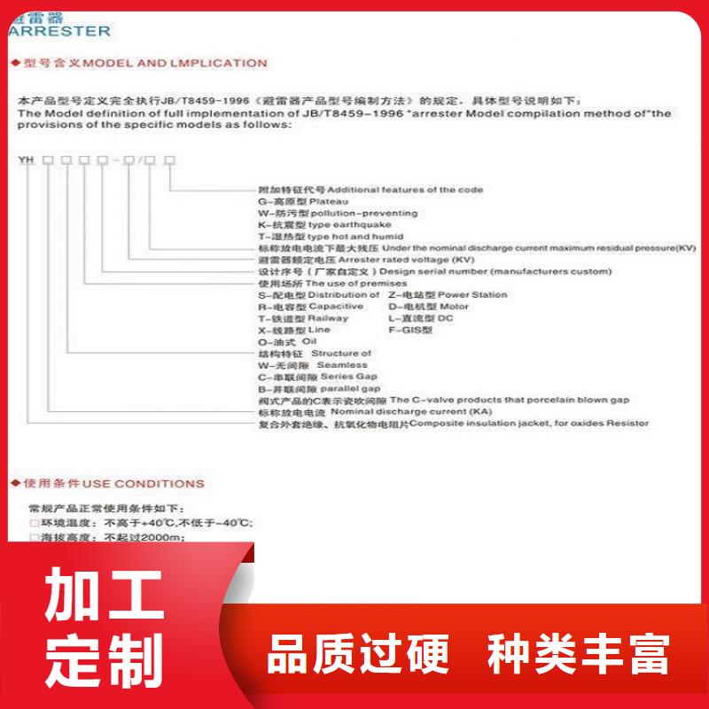 氧化锌避雷器Y5W-100/260询问报价