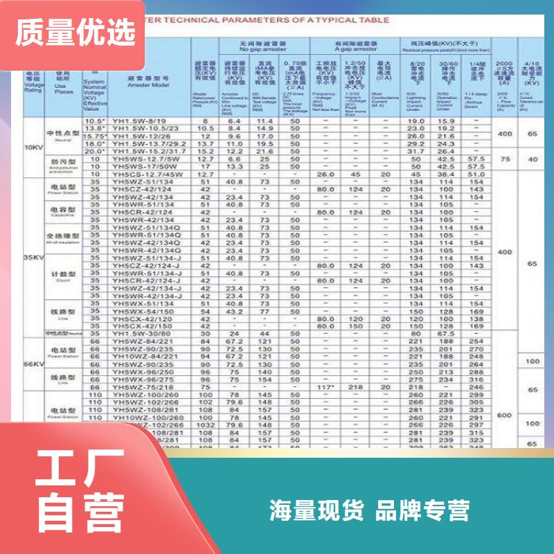 复合外套氧化锌避雷器HY5WX-51/134