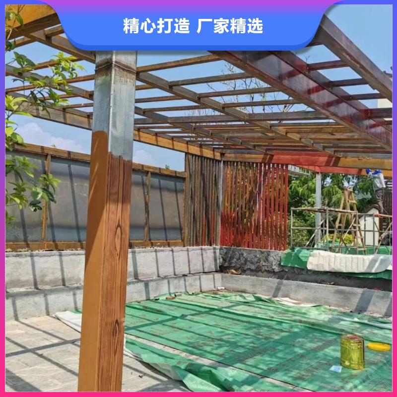 不锈钢仿木纹漆，长廊花架木纹漆，水性木纹漆厂家施工